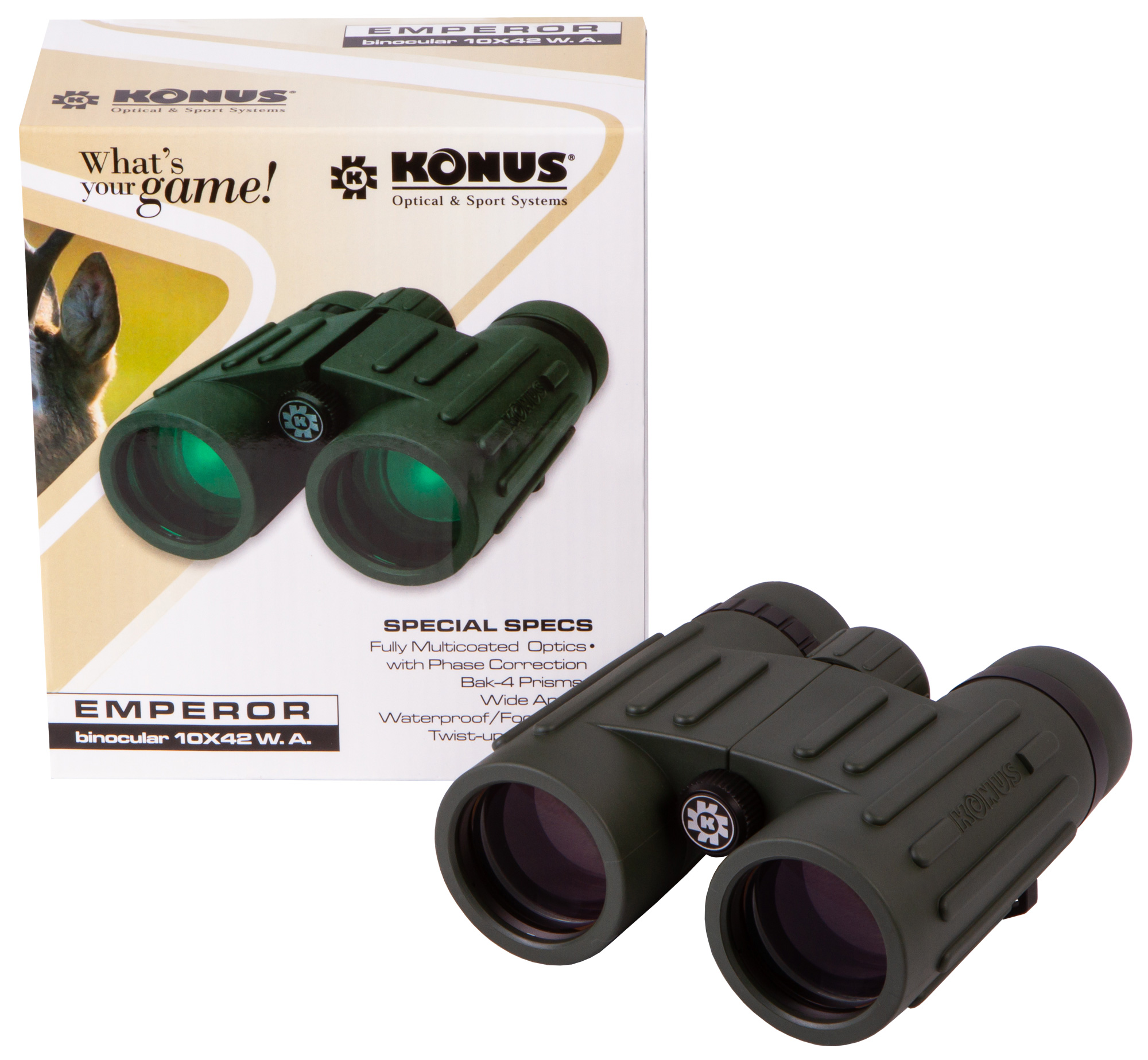 БинокльKonusEmperor10x42WAGreen90